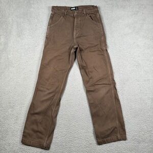 Minga London Brown Carpenter Pants High Rise Straight Leg Cotton Twill Size 26